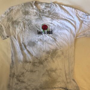 PacSun White and Gray 'Love is Dead' Graphic Tee